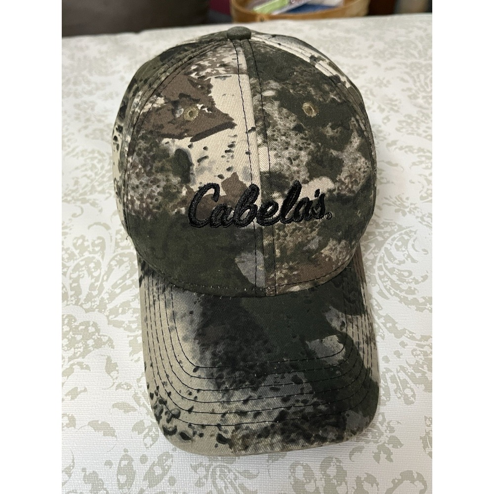 Cabelas SnapBack Hat‎ Baseball Cap Cotton Men's OSFM Camo Solid Back One Size